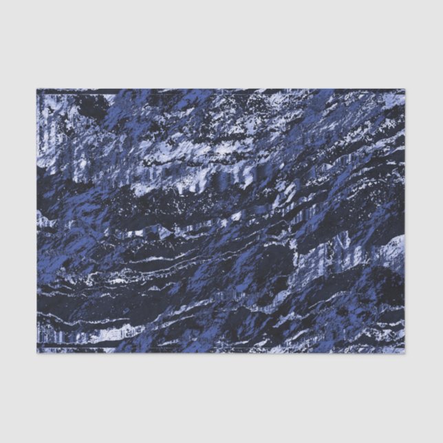 Navy Blue Marble Design Tissue Paper (Front)