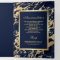 Navy Blue Marble Faux Gold Foil Photo Wedding