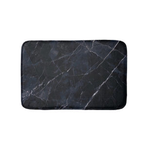 Navy blue marble: stone texture. bath mat