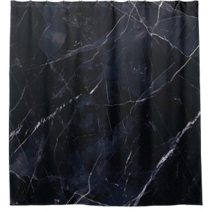 Navy blue marble: stone texture. shower curtain