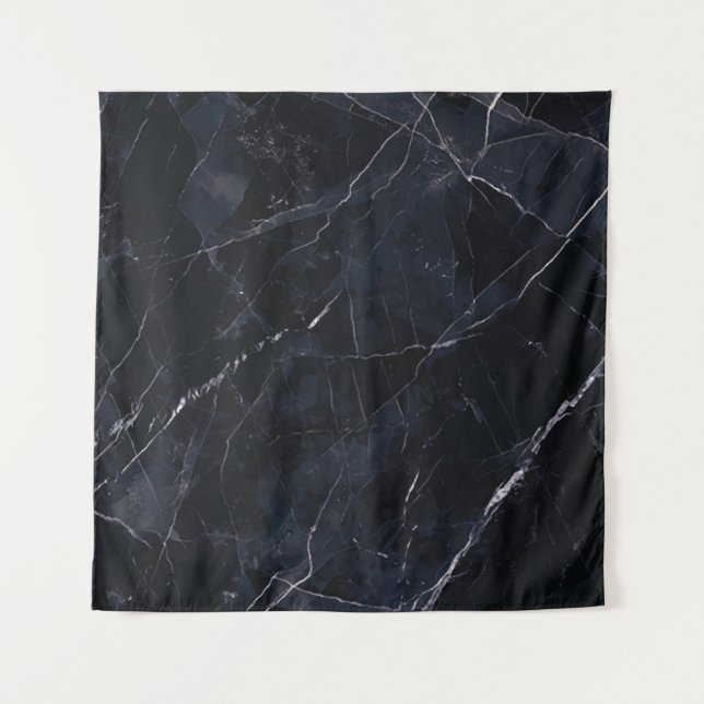 Navy blue marble: stone texture. tapestry (Front)