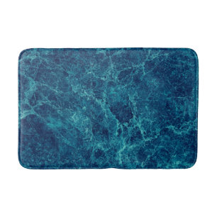 Navy Blue Marble Texture Bath Mat