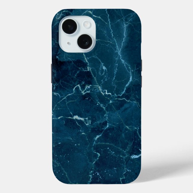 Navy Blue Marble Texture Case-Mate iPhone Case (Back)