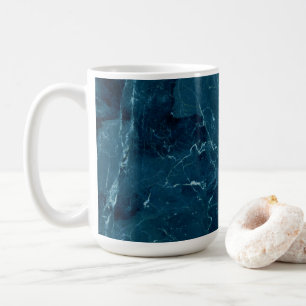 Navy Blue Marble Texture Coffee Mug