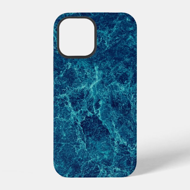 Navy Blue Marble Texture iPhone Case (Back)