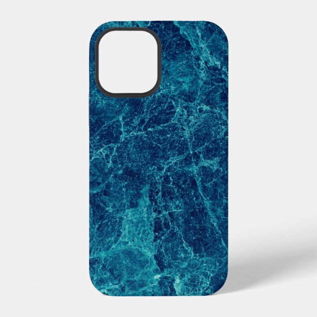 Navy Blue Marble Texture iPhone Case (Back)