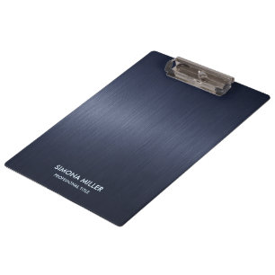 Navy Blue Metallic Background Clipboard