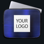 Navy Blue Metallic - Custom Logo Promotional Laptop Sleeve<br><div class="desc">Modern Navy Blue Faux Metallic Stainless Elegant Your Custom Logo Promotional Laptop Bag or Sleeve Promotional (promo) advertisement Case. This classy professional business computer case can be customised to include your company or business logo.</div>