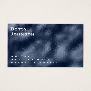 Navy Blue Metallic Foil Business Card