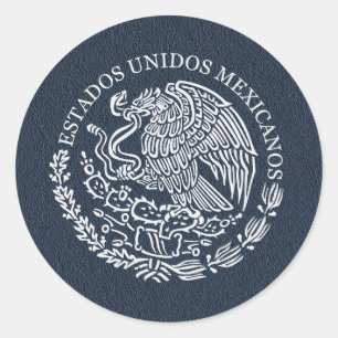 Navy Blue Mexico Passport Sticker