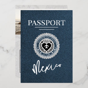 Navy Blue Mexico Passport Wedding