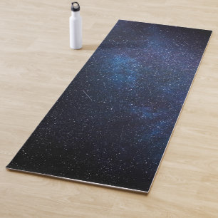 Navy Blue Milky way Night sky Galaxy Photograph  Yoga Mat