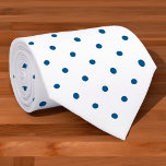 Navy Blue Mini Polka Dot Pattern on White Tie<br><div class="desc">Stylish navy blue mini polka dots form a classic geometric pattern on a white background.

To see the design on other items,  click the "Rocklawn Arts" link.

Digitally created image.
Copyright ©Claire E. Skinner. All rights reserved.</div>