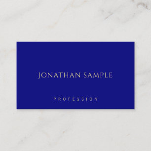 Navy Blue Minimalist Modern Elegant Template Business Card