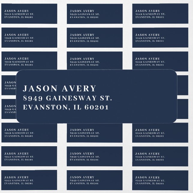Navy Blue Minimalist Name Return Address (Creator Uploaded)