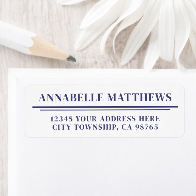 Navy Blue Minimalist Return Address (Insitu)