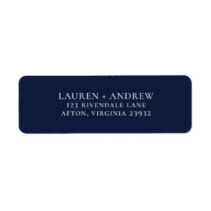 Navy Blue Minimalist Return Address Label
