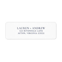 Navy Blue Minimalist Return Address Label