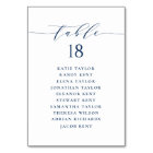 Navy Blue Minimalist Script Wedding Seating Plan