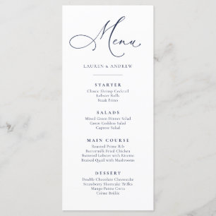 Navy Blue Minimalist Simple Flat Menu