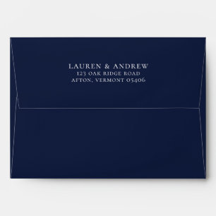 Navy Blue Minimalist Solid Colour Envelope