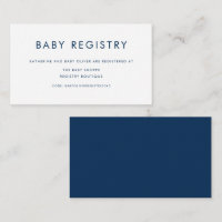 Navy Blue Minimalist Typography Baby Registry