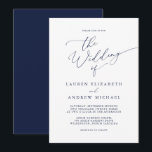 Navy Blue Minimalist Wedding Invitation<br><div class="desc">Beautiful navy blue minimalist wedding invitation. Fully customisable with names,  dates,  location and colours to match your wedding theme.</div>