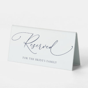 Navy Blue Minimalist Wedding Reserved Table Tent S