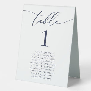 Navy Blue Minimalist Wedding Table Number Table Te