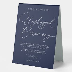 Navy Blue Minimalist Wedding Unplugged Ceremony