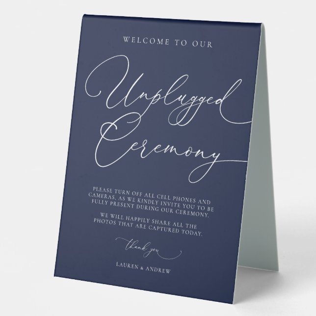 Navy Blue Minimalist Wedding Unplugged Ceremony (Front)