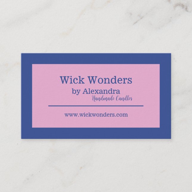 Navy Blue Minimalistic Candle Making Business Card (Front)
