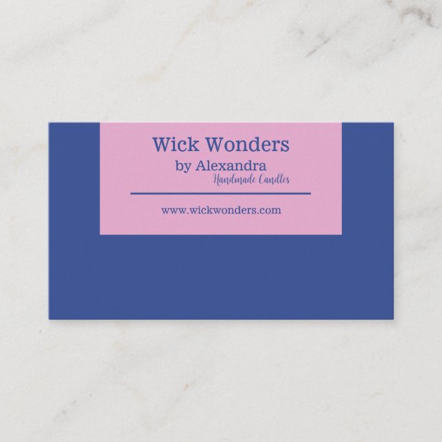 Navy Blue Minimalistic Candle Making Business Card (Front)