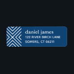 Navy Blue Modern Bar Mitzvah Address Label<br><div class="desc">This personalised patterned address label features a modern pattern and your name and address.  Add your information on the template form.</div>
