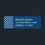 Navy Blue Modern Bar Mitzvah Address Label<br><div class="desc">This personalised patterned address label features a modern pattern and your name and address.  Add your information on the template form.</div>