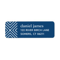 Navy Blue Modern Bar Mitzvah Address Label