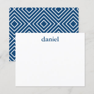 Navy Blue Modern Bar Mitzvah Thank You Card