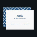 Navy Blue Modern Bar Mitzvah White Reply Card<br><div class="desc">This trendy insert card features bold lettering on the front and a modern pattern on the back.  Add your text using the template form.  Change the font,  layout and colours using the Customise feature.</div>