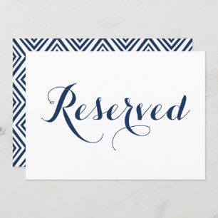 Navy Blue Modern Calligraphy Reserved Wedding Sign Invitation