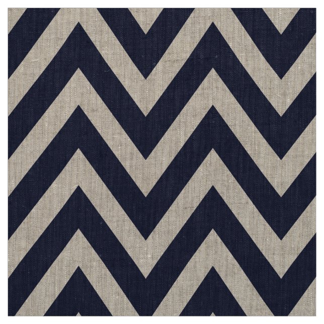 Navy Blue Modern Chevron Large Scale Fabric (Swatch)