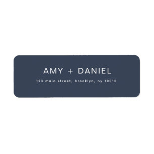 Navy Blue Modern Chic Return Address Label