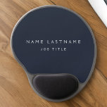 Navy Blue Modern Elegant Professional Classy Gel Mouse Mat<br><div class="desc">Custom Luxury Executive Navy Blue and White Minimalist Business Mousepad (Mouse Pad) with white lettered typography for the monogrammed add your own name and profession or job title. The Business Professional Name Plate can be customised with your name and job title. Please contact the designer for customised matching items.</div>