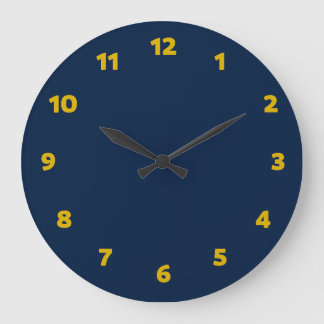 Navy blue modern large clock