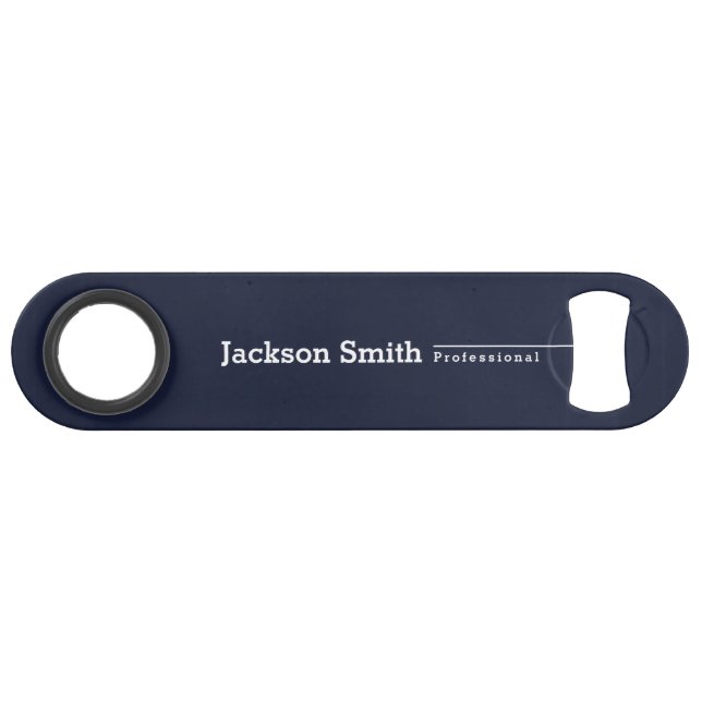 Navy blue modern minimalist personalised name (Front (Horizontal))