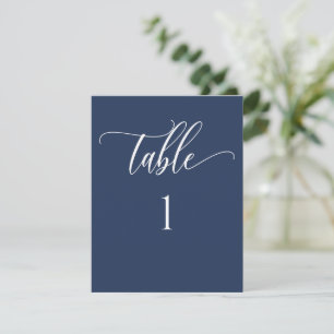 Navy Blue Modern Minimalist Table Number