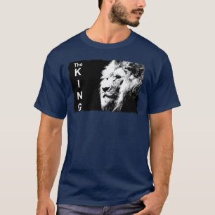 Navy Blue Modern Pop Art Lion Head Template T-Shirt