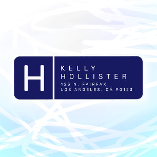Navy Blue   Modern Return Address