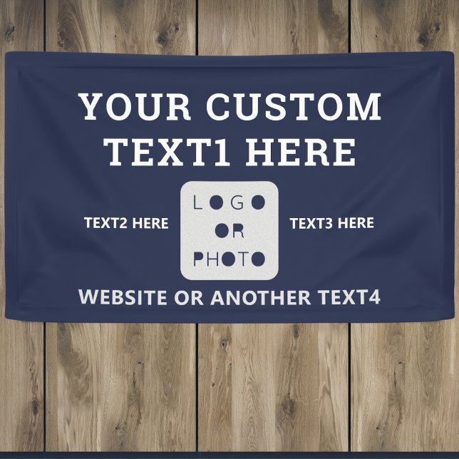 Navy Blue Modern Simple Business Logo Photo Brand Banner (Creator Uploaded)