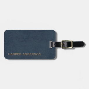 Navy Blue Modern Simple Luggage Tag
