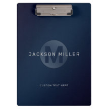 Navy blue modern simple personalised monogram